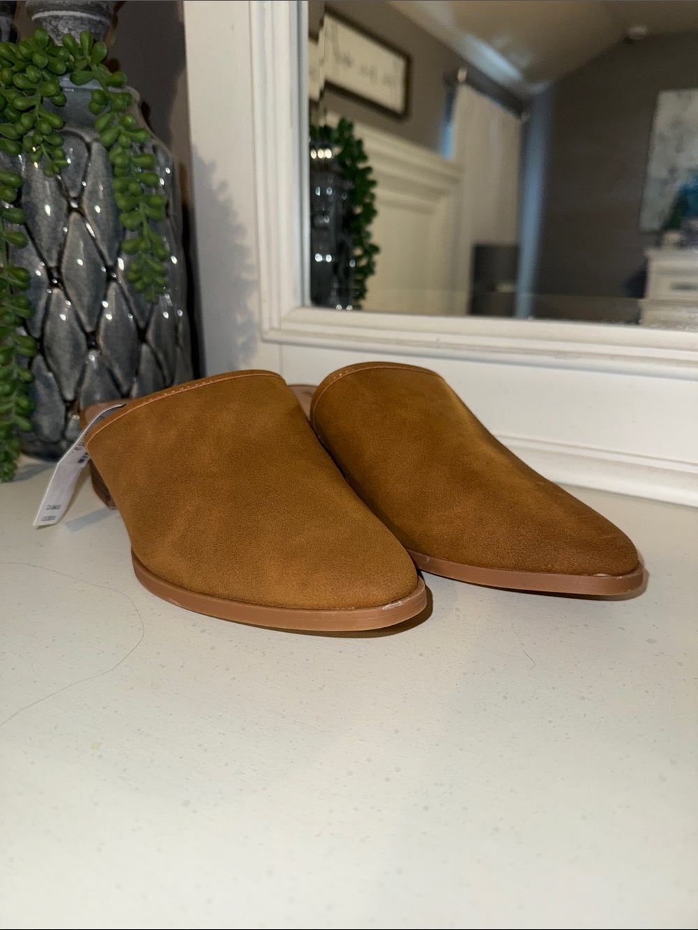 Maurices Women’s Tan Suede Slip-On Mules